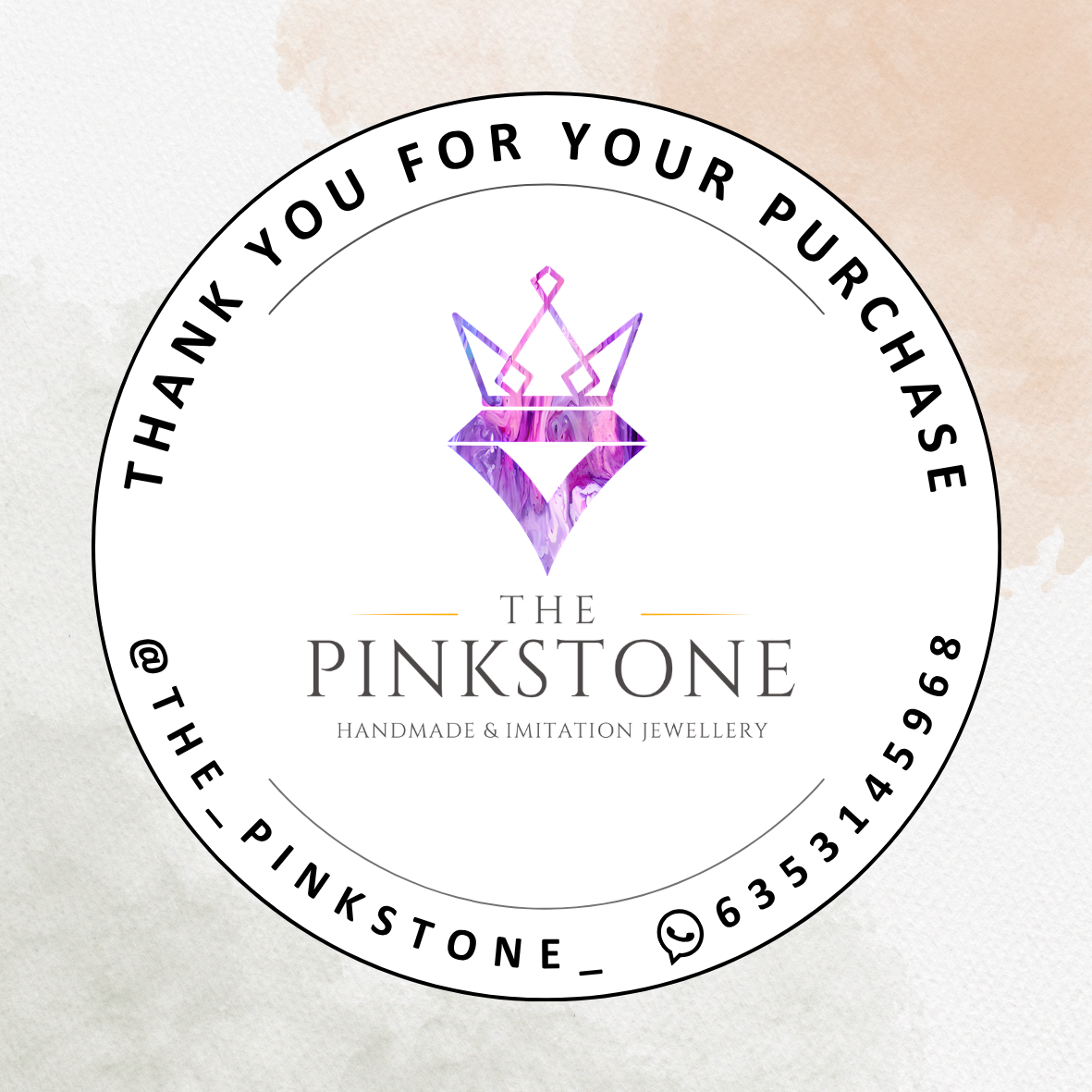The Pinkstone handmade jewellery seal